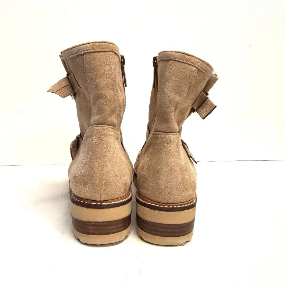 Fur Lined Chunky Boots Women's 10 Hey Girl by Corkys Faux Suede Zipper Booties